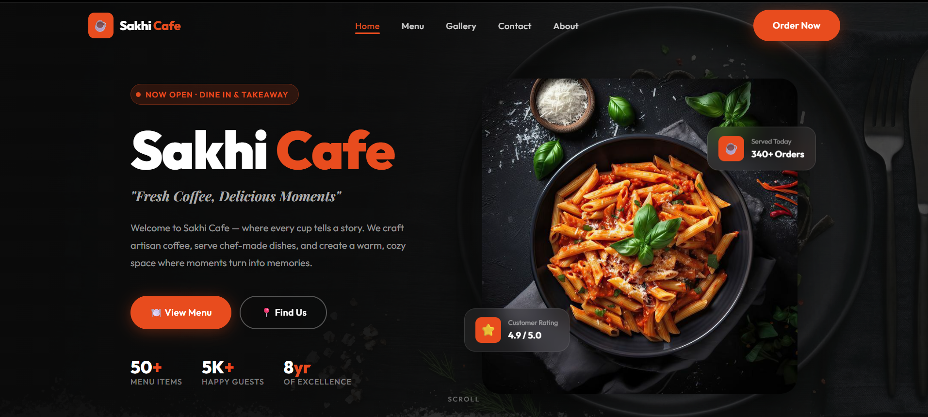 Sakhi Cafe Desktop Hero